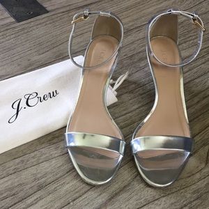 J. Crew Mirror Metallic Kitten-Heel Sandals